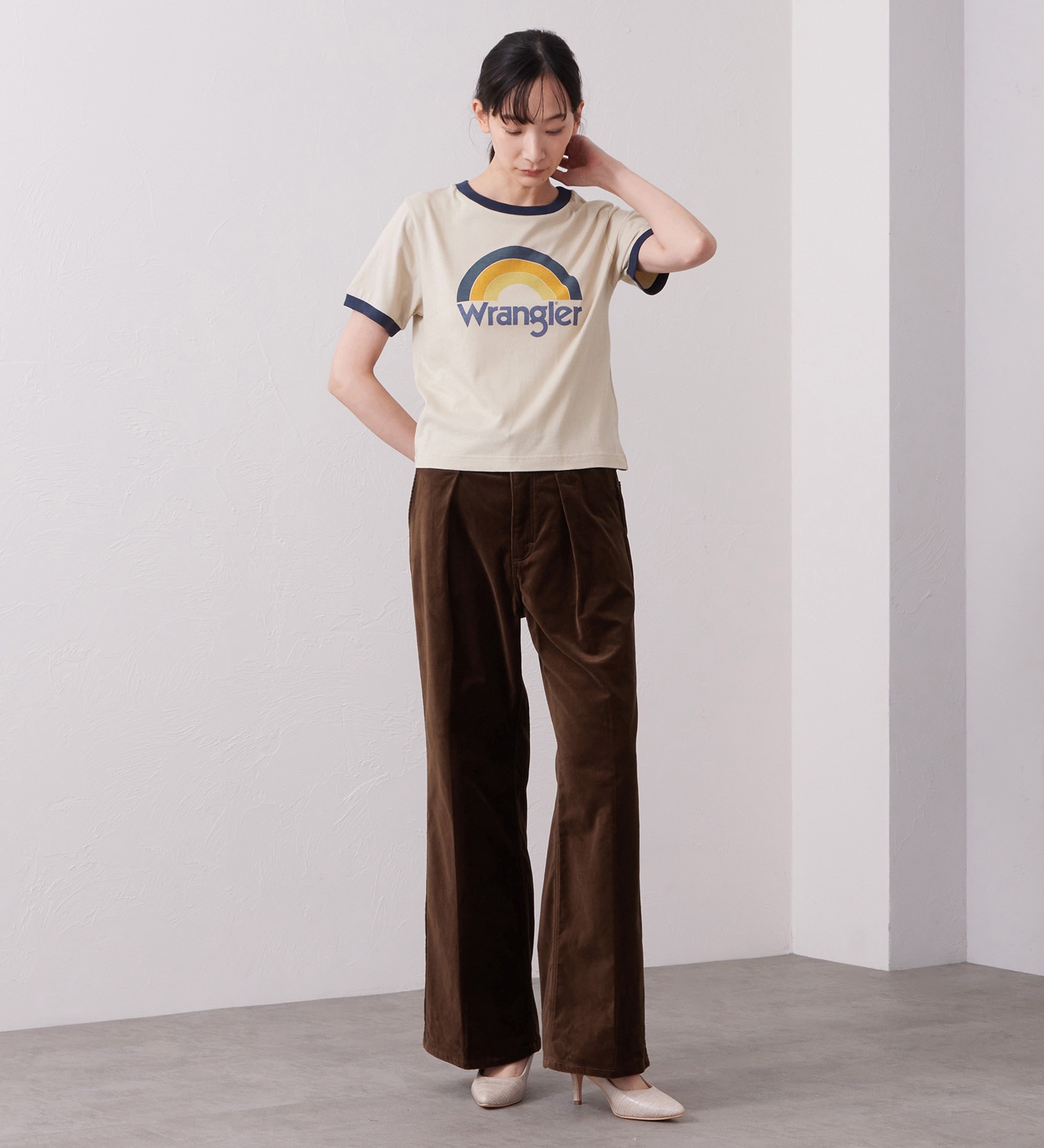 Wrangler(ラングラー)のWRINGER TEE / リンガーTシャツ レインボー|トップス/Tシャツ/カットソー/メンズ|ベージュ