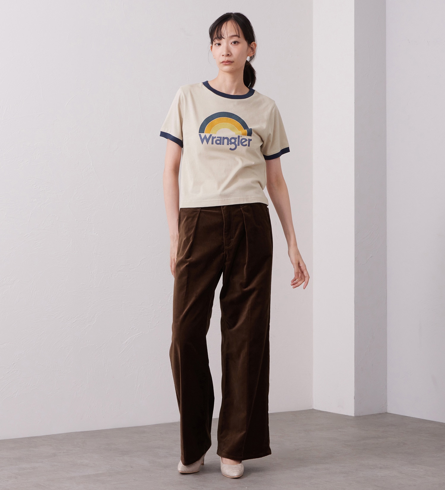 Wrangler(ラングラー)のWRINGER TEE / リンガーTシャツ レインボー|トップス/Tシャツ/カットソー/メンズ|ベージュ