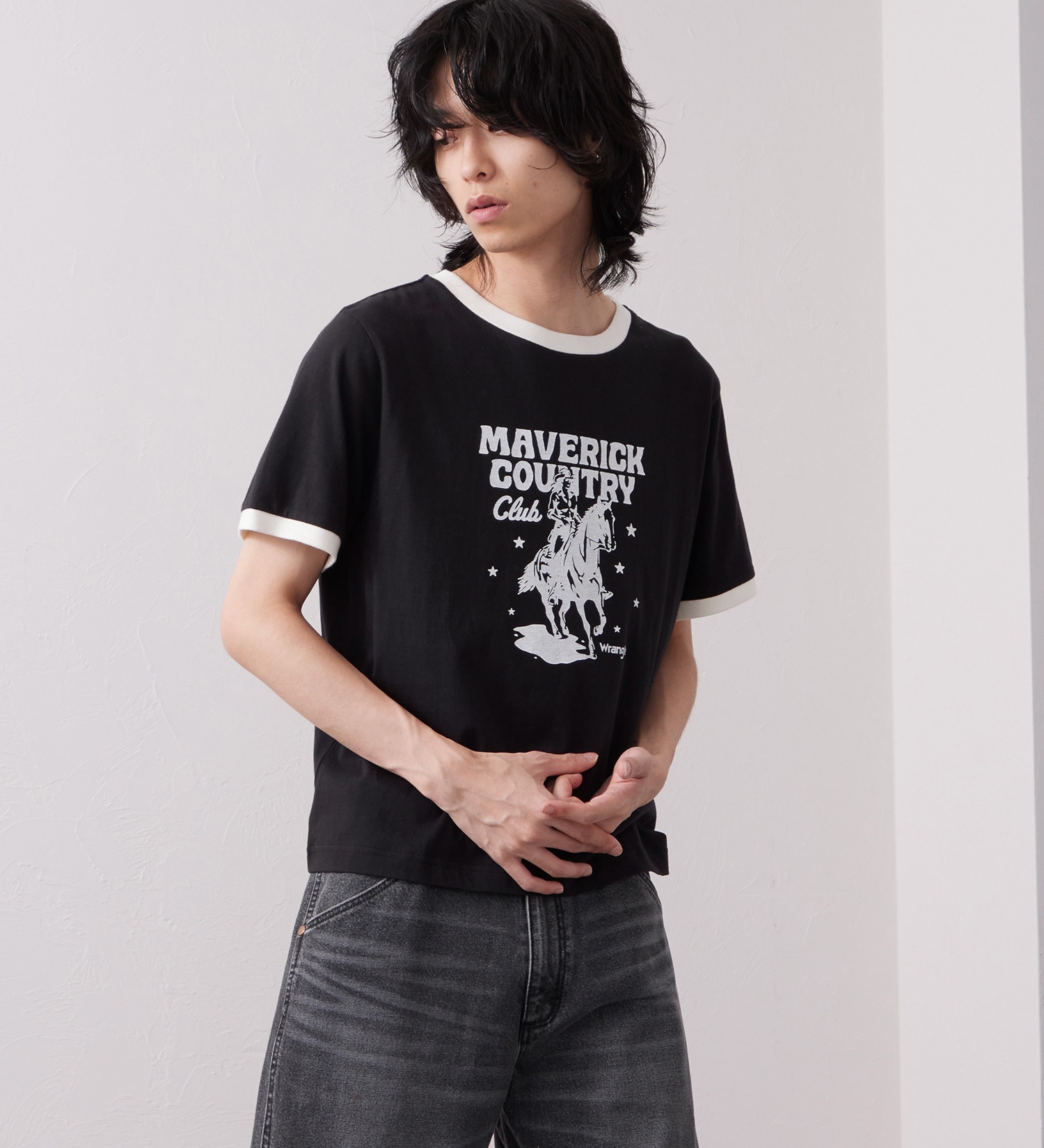 Wrangler(ラングラー)のWRINGER TEE / リンガーTシャツ|トップス/Tシャツ/カットソー/メンズ|ブラック