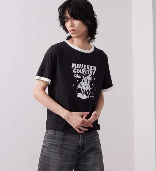 Wrangler(ラングラー)のWRINGER TEE / リンガーTシャツ|トップス/Tシャツ/カットソー/メンズ|ブラック