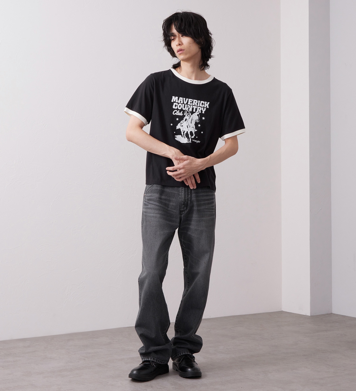 Wrangler(ラングラー)のWRINGER TEE / リンガーTシャツ|トップス/Tシャツ/カットソー/メンズ|ブラック