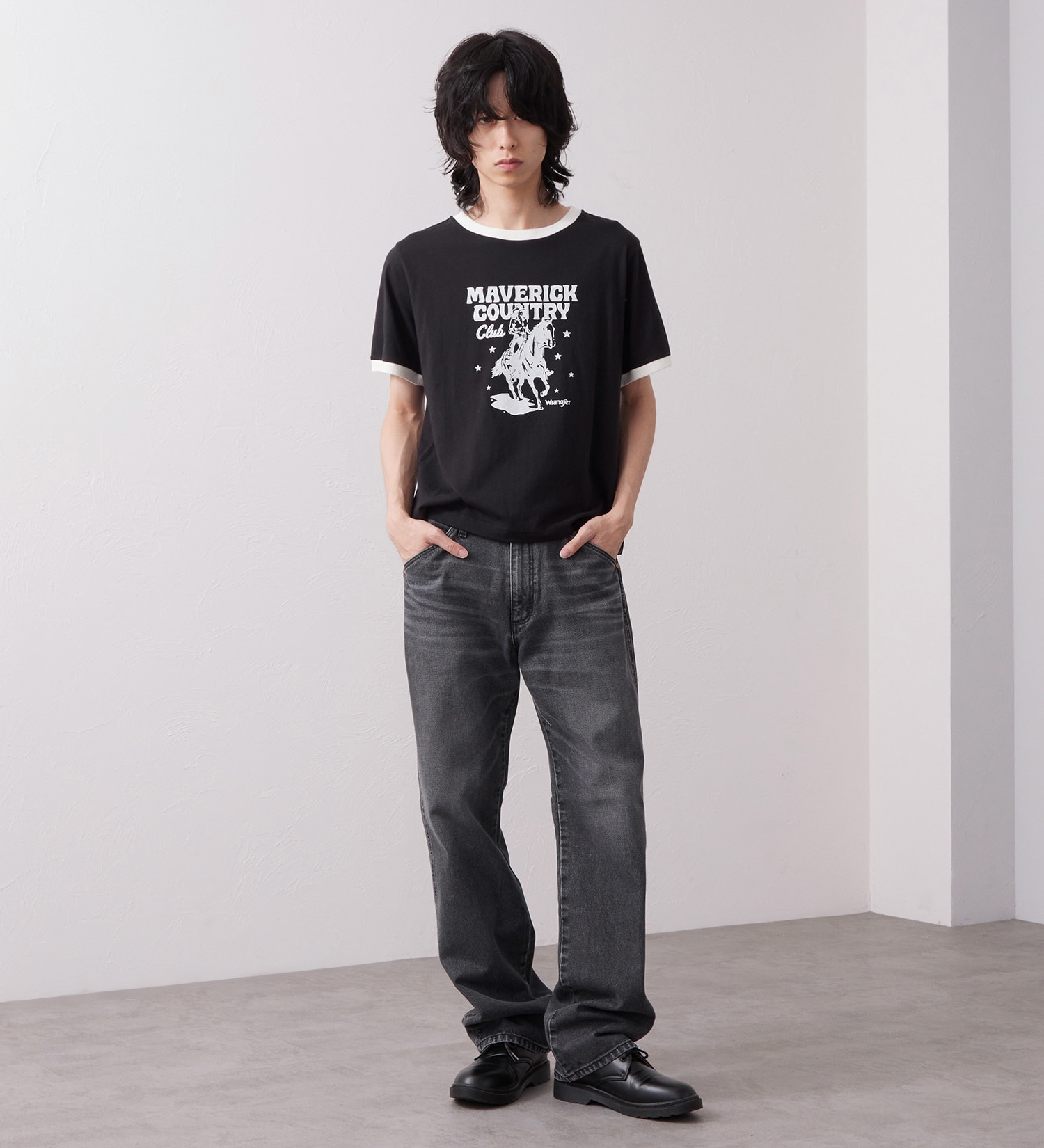 Wrangler(ラングラー)のWRINGER TEE / リンガーTシャツ|トップス/Tシャツ/カットソー/メンズ|ブラック