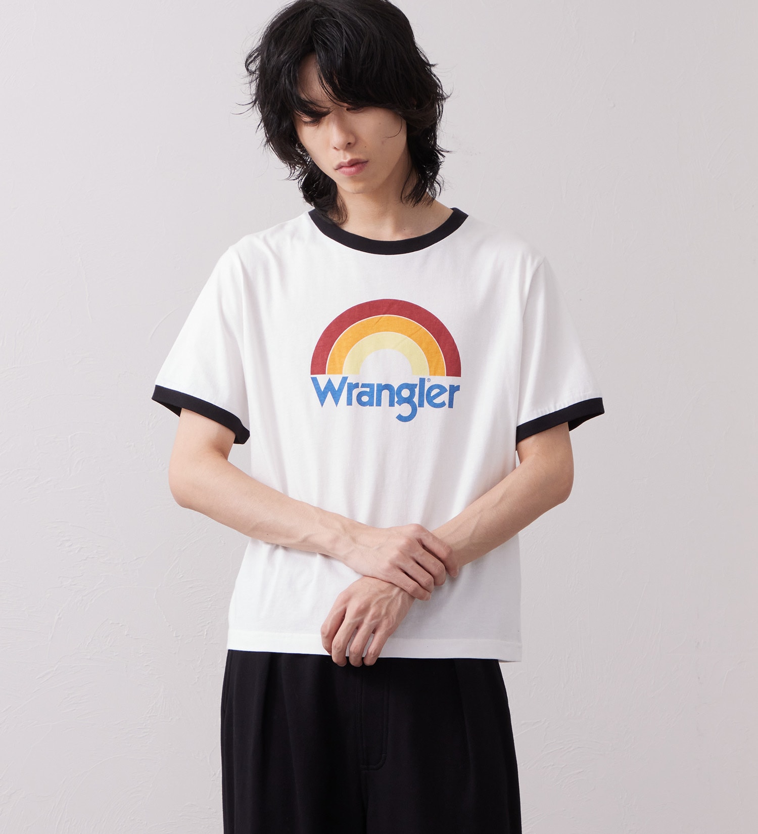 Wrangler(ラングラー)のWRINGER TEE / リンガーTシャツ レインボー|トップス/Tシャツ/カットソー/メンズ|ホワイト