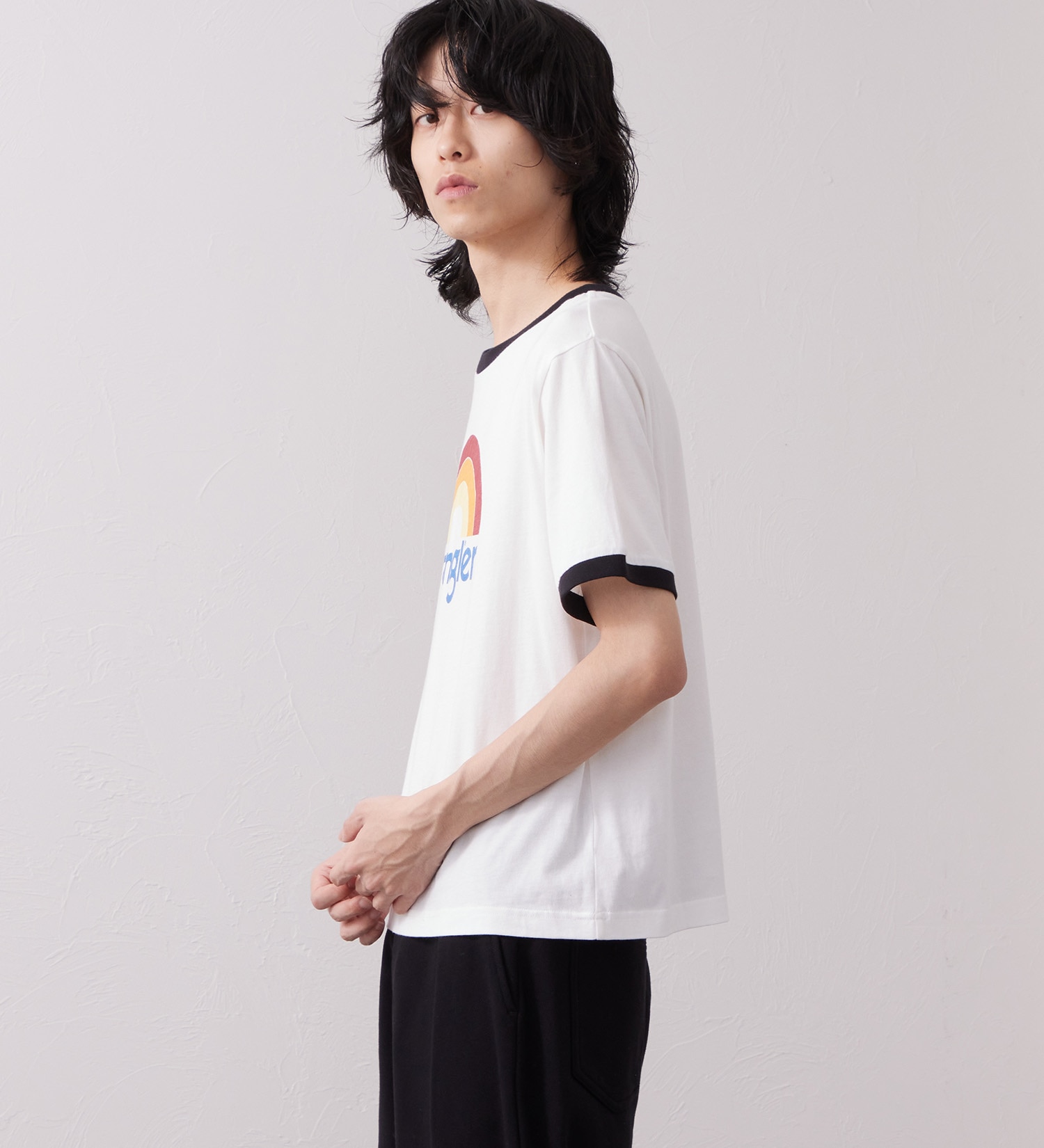 Wrangler(ラングラー)のWRINGER TEE / リンガーTシャツ レインボー|トップス/Tシャツ/カットソー/メンズ|ホワイト