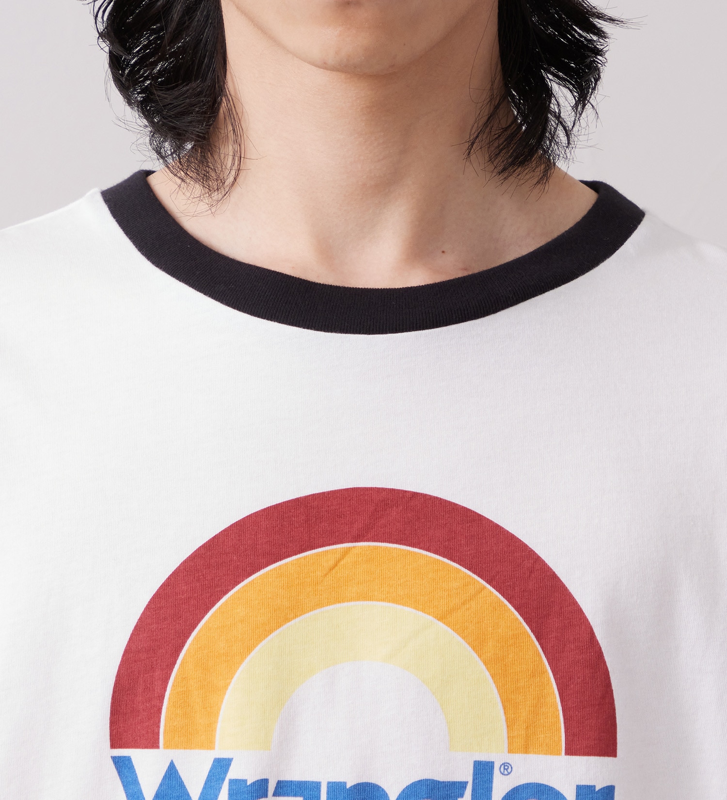 Wrangler(ラングラー)のWRINGER TEE / リンガーTシャツ レインボー|トップス/Tシャツ/カットソー/メンズ|ホワイト