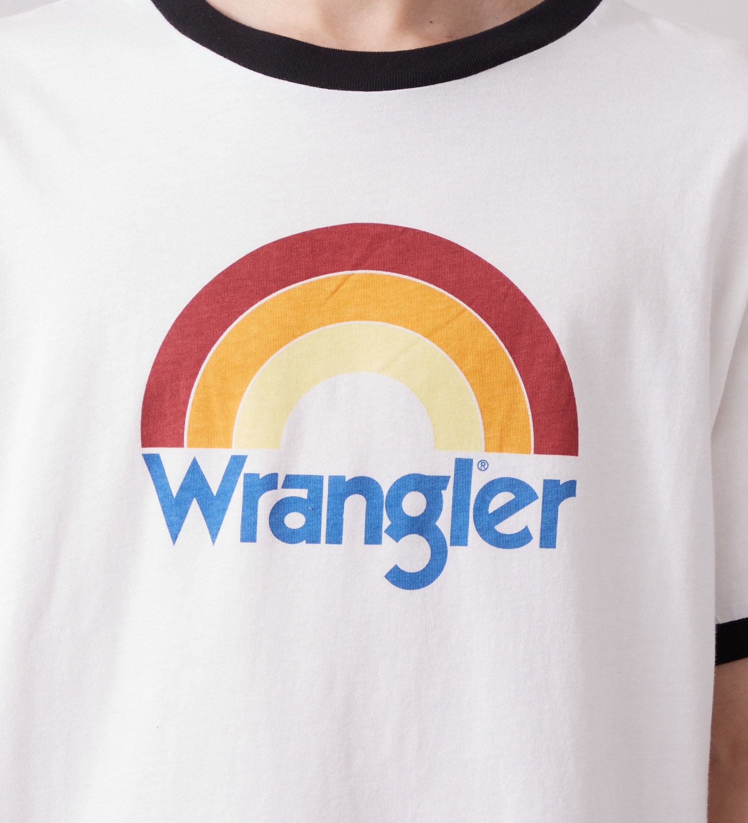Wrangler(ラングラー)のWRINGER TEE / リンガーTシャツ レインボー|トップス/Tシャツ/カットソー/メンズ|ホワイト