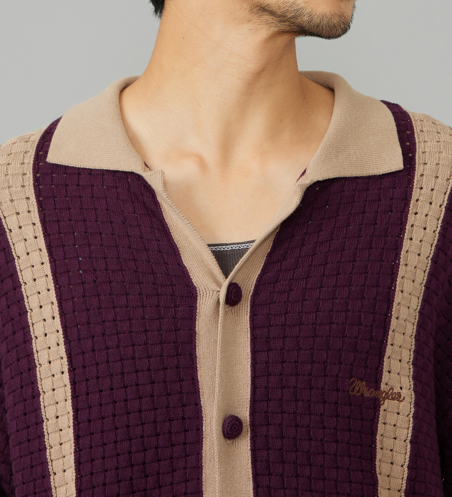 Wrangler(ラングラー)のKNIT SHIRTS/ニットシャツ|トップス/シャツ/ブラウス/メンズ|ワイン
