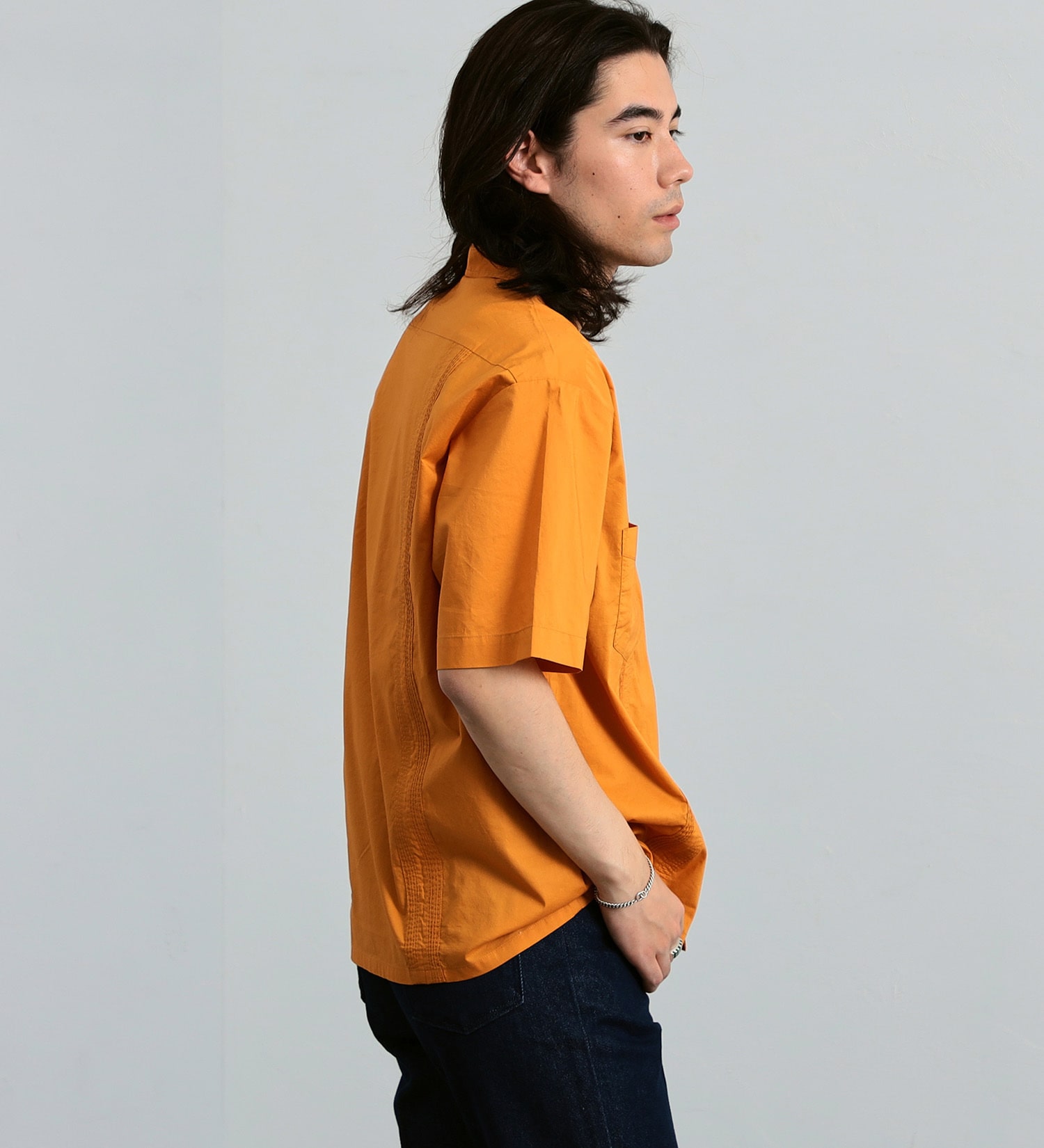 Wrangler(ラングラー)の【ブロード素材】キューバシャツ|トップス/シャツ/ブラウス/メンズ|オレンジ