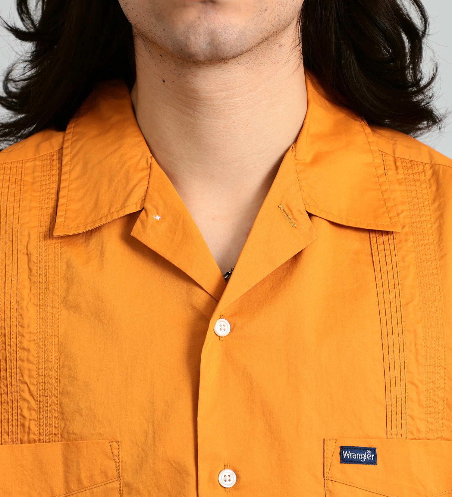 Wrangler(ラングラー)の【GW SALE】【ブロード素材】キューバシャツ|トップス/シャツ/ブラウス/メンズ|オレンジ