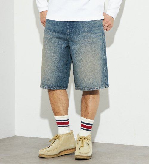 Wrangler(ラングラー)の【men's FUDGE 5月号掲載】ルーズフィットデニムショーツ|パンツ/デニム/ジーンズパンツ/メンズ|中色ブルー