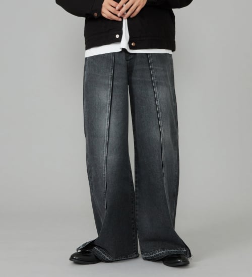Wrangler(ラングラー)のWREMAKE RAYERD JEAN/リメイクレイヤードジーンズ【セットアップ可】|パンツ/デニム/ジーンズパンツ/メンズ|ブラックデニム