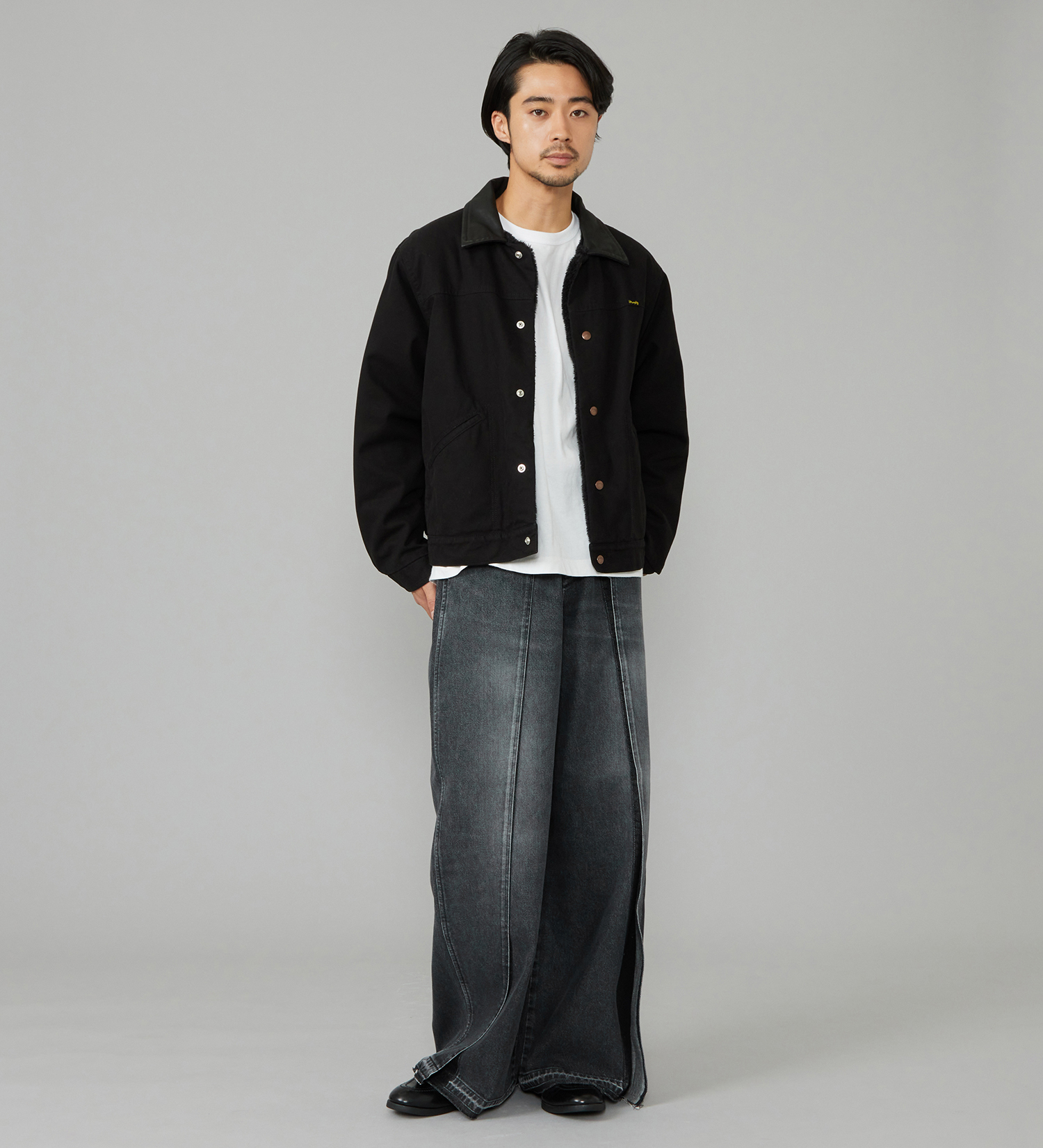 Wrangler(ラングラー)のWREMAKE RAYERD JEAN/リメイクレイヤードジーンズ【セットアップ可】|パンツ/デニム/ジーンズパンツ/メンズ|ブラックデニム