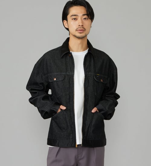 Wrangler(ラングラー)の【試着対象】SWITCHED 24MJZ/デニム×サテンリメイクジャケット【セットアップ可】|ジャケット/アウター/デニムジャケット/レディース|ブラックデニム
