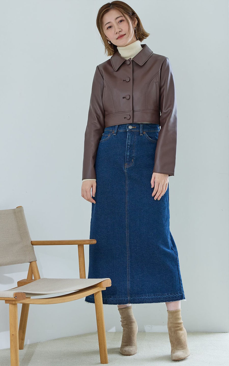 EDWIN LADIES essentials ロングデニムスカート
